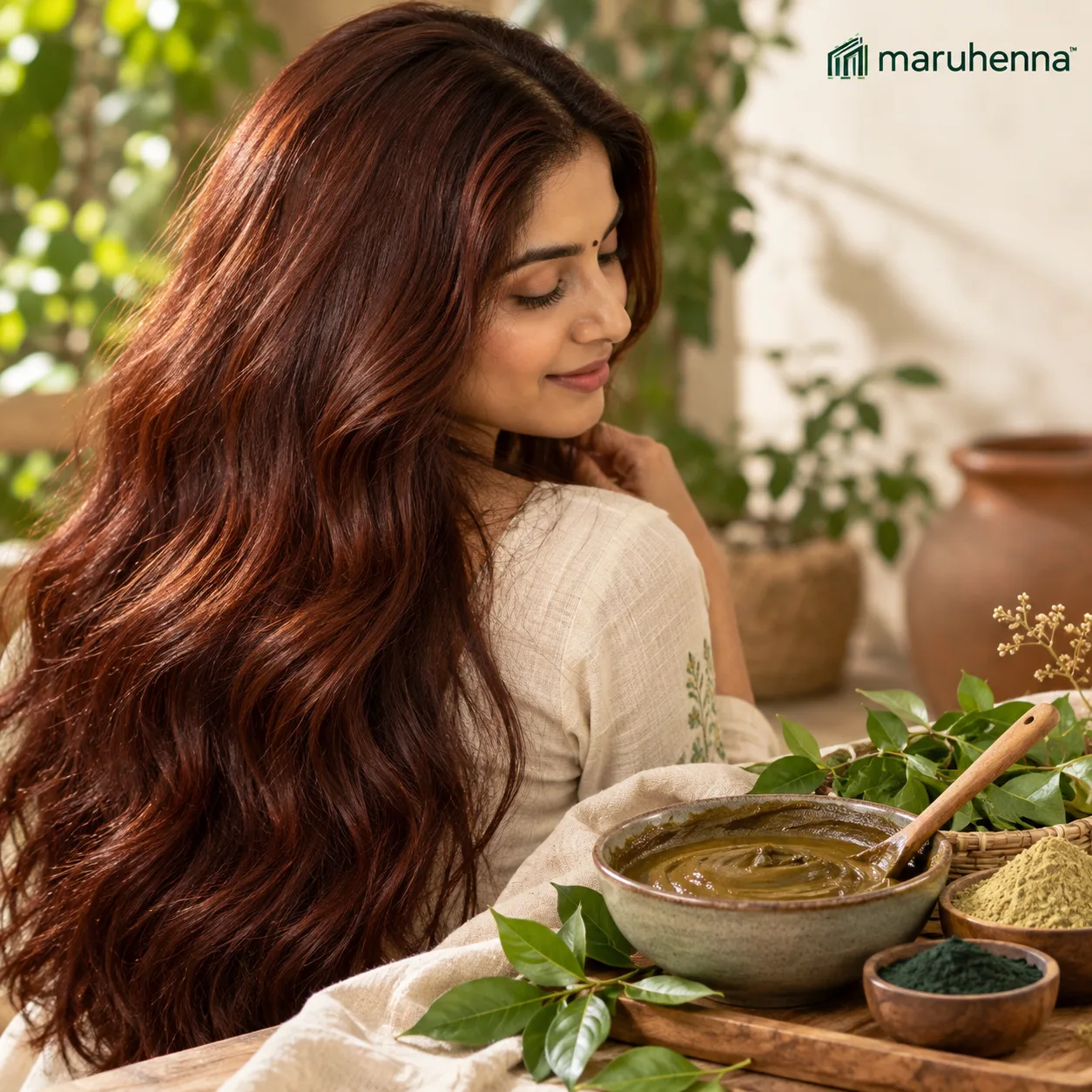 Darker henna colour on hair naturally with henna powder